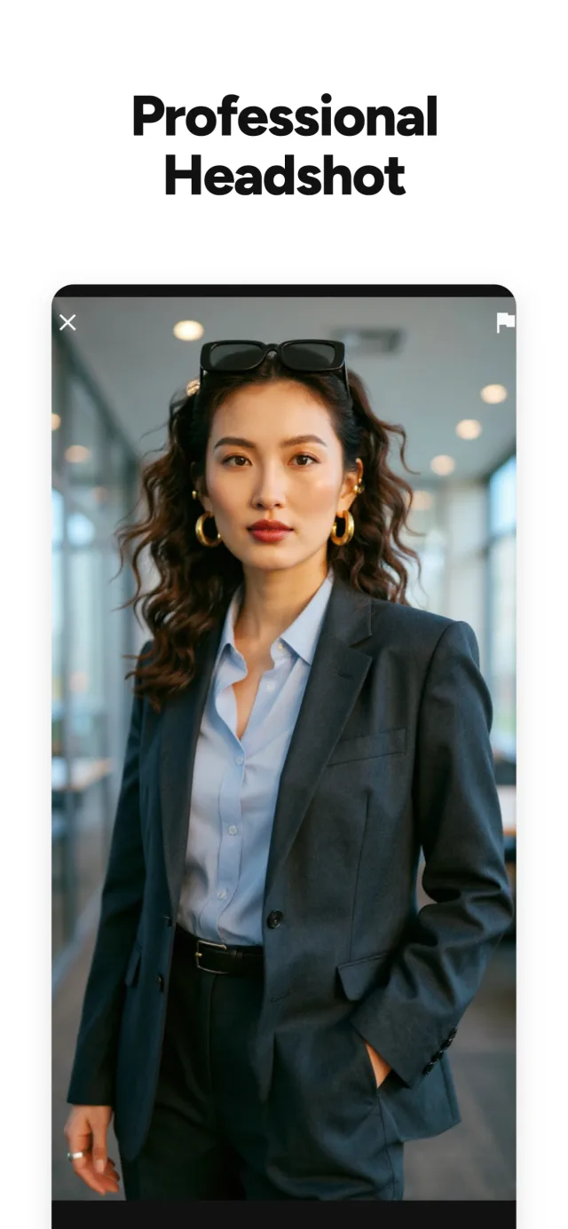 A professional headshot created from a selfie
